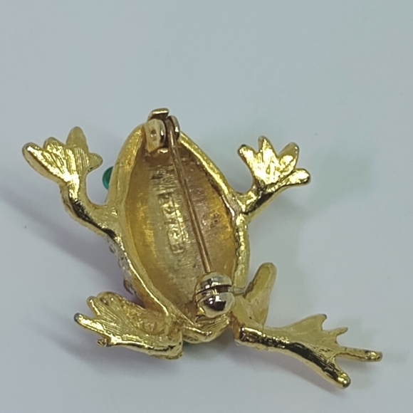 * vintage Sphinx bejeweled frog pin brooch - Picture 3 of 5